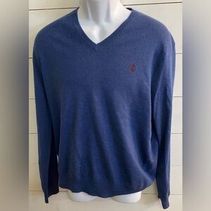Polo Ralph Lauren Men’s‎ Sz XL Slate Blue Pima Cotton V Neck Sweater